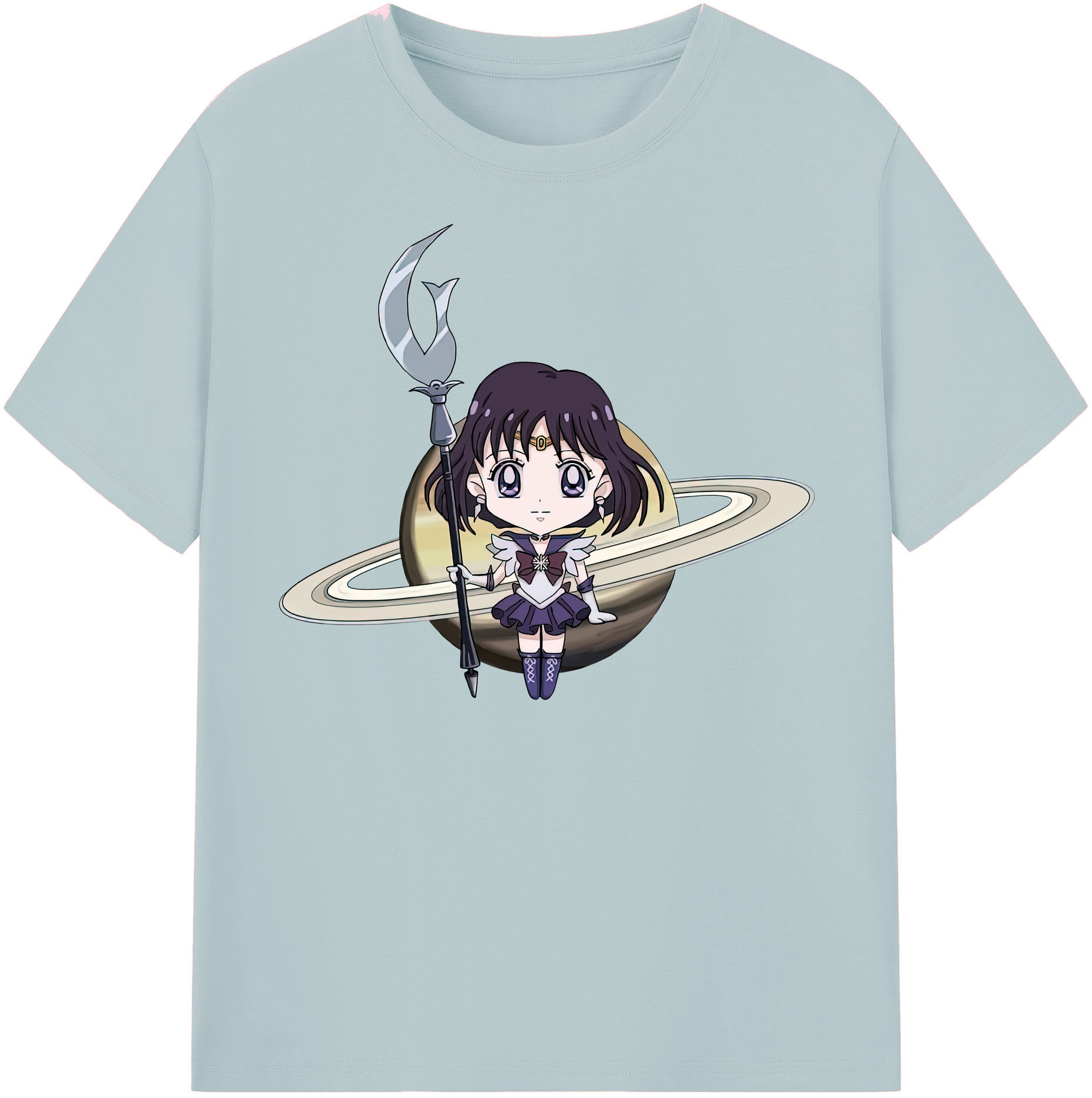 （画像用） 美少女戦士セーラームーン 土萠ほたる Sailor Moon Tomoe Hotaru （セーラーサターン；Sailor Saturn） 綿100％半袖Tシャツ（フロントプリント）